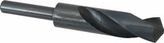 Interstate - 23.75mm Drill, 118° Point, High Speed Steel Silver Deming & Reduced Shank Drill Bit - Oxide Finish, 6" OAL, Straight Shank, 3" Flute Length - Exact Tooling