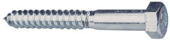 Value Collection - 5/16" Screw, 2-1/2" Length Under Head, Steel, Hex Head Lag Screw - Zinc Plated, Grade 2 - Exact Tooling