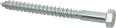 Value Collection - 3/8" Screw, 4" Length Under Head, Steel, Hex Head Lag Screw - Zinc Plated, Grade 2 - Exact Tooling