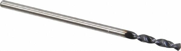 Accupro - #53 130° Parabolic Flute Cobalt Screw Machine Drill Bit - TiAlN Finish, Right Hand Cut, 0.394" Flute Length, 1.339" OAL, Split Point, Straight Shank - Exact Tooling