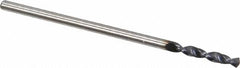 Accupro - #53 130° Parabolic Flute Cobalt Screw Machine Drill Bit - TiAlN Finish, Right Hand Cut, 0.394" Flute Length, 1.339" OAL, Split Point, Straight Shank - Exact Tooling
