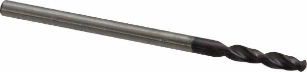 Accupro - #42 130° Parabolic Flute Cobalt Screw Machine Drill Bit - TiAlN Finish, Right Hand Cut, 0.551" Flute Length, 1.693" OAL, Split Point, Straight Shank - Exact Tooling