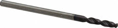 Accupro - #42 130° Parabolic Flute Cobalt Screw Machine Drill Bit - TiAlN Finish, Right Hand Cut, 0.551" Flute Length, 1.693" OAL, Split Point, Straight Shank - Exact Tooling