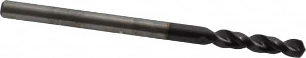 Accupro - #31 130° Parabolic Flute Cobalt Screw Machine Drill Bit - TiAlN Finish, Right Hand Cut, 0.709" Flute Length, 1.929" OAL, Split Point, Straight Shank - Exact Tooling