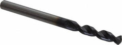 Accupro - #18 130° Parabolic Flute Cobalt Screw Machine Drill Bit - TiAlN Finish, Right Hand Cut, 0.945" Flute Length, 2.283" OAL, Split Point, Straight Shank - Exact Tooling