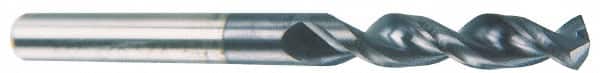 Accupro - 0.311" 130° Parabolic Flute Cobalt Screw Machine Drill Bit - TiAlN Finish, Right Hand Cut, 1.457" Flute Length, 3.11" OAL, Split Point, Straight Shank - Exact Tooling