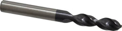 Accupro - 0.316" 130° Parabolic Flute Cobalt Screw Machine Drill Bit - TiAlN Finish, Right Hand Cut, 1.457" Flute Length, 3.11" OAL, Split Point, Straight Shank - Exact Tooling