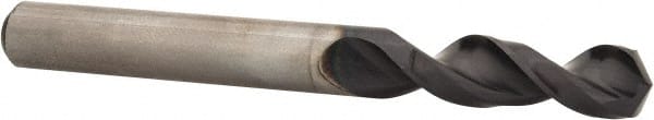 Accupro - 0.323" 130° Parabolic Flute Cobalt Screw Machine Drill Bit - TiAlN Finish, Right Hand Cut, 1.457" Flute Length, 3.11" OAL, Split Point, Straight Shank - Exact Tooling