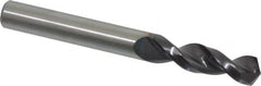 Accupro - 0.3346" 130° Parabolic Flute Cobalt Screw Machine Drill Bit - TiAlN Finish, Right Hand Cut, 1.457" Flute Length, 3.11" OAL, Split Point, Straight Shank - Exact Tooling