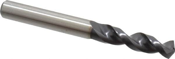 Accupro - 11/32" 130° Parabolic Flute Cobalt Screw Machine Drill Bit - TiAlN Finish, Right Hand Cut, 1.575" Flute Length, 3.307" OAL, Split Point, Straight Shank - Exact Tooling