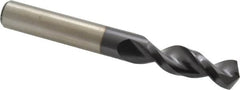 Accupro - 15/32" 130° Parabolic Flute Cobalt Screw Machine Drill Bit - TiAlN Finish, Right Hand Cut, 2.008" Flute Length, 4.016" OAL, Split Point, Straight Shank - Exact Tooling
