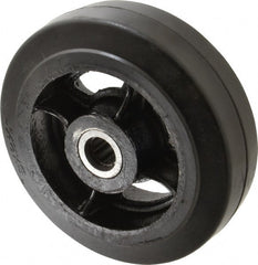 Fairbanks - 8 Inch Diameter x 2-1/2 Inch Wide, Rubber Caster Wheel - 1,300 Lb. Capacity, 2-3/4 Inch Hub Length, 7/8 Inch Axle Diameter, Roller Bearing - Exact Tooling
