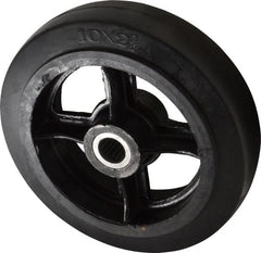 Fairbanks - 10 Inch Diameter x 2-1/2 Inch Wide, Rubber Caster Wheel - 1,500 Lb. Capacity, 2-3/4 Inch Hub Length, 1-1/8 Inch Axle Diameter, Roller Bearing - Exact Tooling