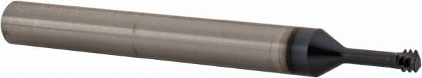 Iscar - #10-32, #8-32 UNC, UNF, 0.126" Cutting Diam, 3 Flute, Solid Carbide Helical Flute Thread Mill - Internal Thread, 0.37" LOC, 2-1/2" OAL, 1/4" Shank Diam - Exact Tooling
