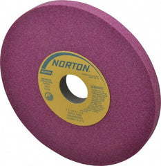 Norton - 7" Diam x 1-1/4" Hole x 1/2" Thick, I Hardness, 60 Grit Surface Grinding Wheel - Aluminum Oxide, Type 1, Medium Grade, 3,600 Max RPM, Vitrified Bond, No Recess - Exact Tooling