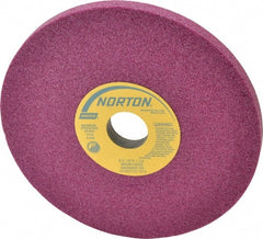 Norton - 8" Diam x 1-1/4" Hole x 1/2" Thick, H Hardness, 46 Grit Surface Grinding Wheel - Aluminum Oxide, Type 1, Coarse Grade, 3,600 Max RPM, Vitrified Bond, No Recess - Exact Tooling