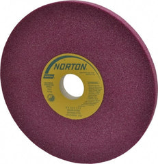 Norton - 8" Diam x 1-1/4" Hole x 1/2" Thick, K Hardness, 46 Grit Surface Grinding Wheel - Aluminum Oxide, Type 1, Coarse Grade, 3,600 Max RPM, Vitrified Bond, No Recess - Exact Tooling