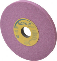 Norton - 7" Diam x 1-1/4" Hole x 1/2" Thick, I Hardness, 46 Grit Surface Grinding Wheel - Aluminum Oxide, Type 1, Coarse Grade, 3,600 Max RPM, Vitrified Bond, No Recess - Exact Tooling