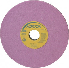 Norton - 8" Diam x 1-1/4" Hole x 1/2" Thick, H Hardness, 46 Grit Surface Grinding Wheel - Aluminum Oxide, Type 1, Coarse Grade, 3,105 Max RPM, Vitrified Bond, No Recess - Exact Tooling
