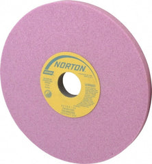 Norton - 8" Diam x 1-1/4" Hole x 1/2" Thick, I Hardness, 46 Grit Surface Grinding Wheel - Aluminum Oxide, Type 1, Coarse Grade, 3,105 Max RPM, Vitrified Bond, No Recess - Exact Tooling