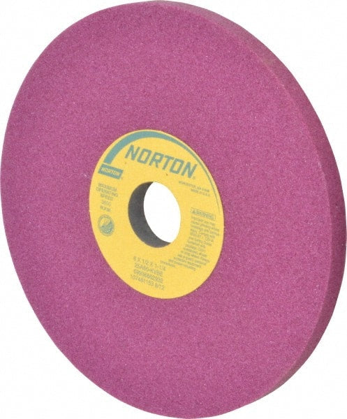 Norton - 8" Diam x 1-1/4" Hole x 1/2" Thick, K Hardness, 60 Grit Surface Grinding Wheel - Aluminum Oxide, Type 1, Medium Grade, 3,600 Max RPM, Vitrified Bond, No Recess - Exact Tooling