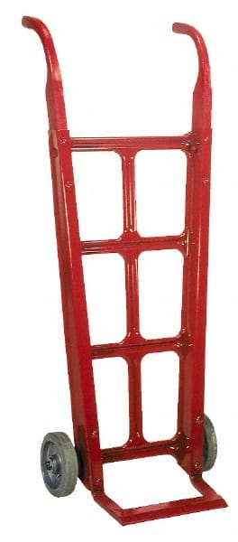 Wesco Industrial Products - 900 Lb Capacity 50-1/2" OAH Hand Truck - Dual Grip Handle, Steel, Mold-On Rubber Wheels - Exact Tooling