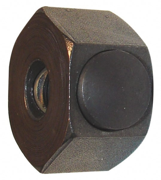 Morton Machine Works - 1/4-20 UNC Steel Right Hand Push Button Hex Nut - 7/8" Across Flats, 9/16" High, Black Oxide Finish - Exact Tooling