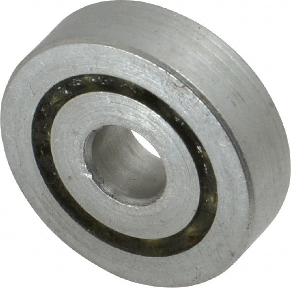 Value Collection - 1/4" Bore Diam, 7/8" OD, Open Unground Full Complement Radial Ball Bearing - 1/4" Wide, 1 Row, Round Bore, 397 Lb Dynamic Capacity - Exact Tooling