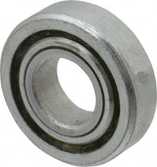 Value Collection - 3/8" Bore Diam, 7/8" OD, Open Unground Full Complement Radial Ball Bearing - 1/4" Wide, 1 Row, Round Bore, 356 Lb Dynamic Capacity - Exact Tooling