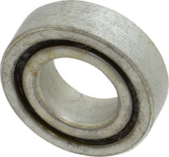 Value Collection - 7/16" Bore Diam, 7/8" OD, Open Unground Full Complement Radial Ball Bearing - 1/4" Wide, 1 Row, Round Bore, 258 Lb Dynamic Capacity - Exact Tooling