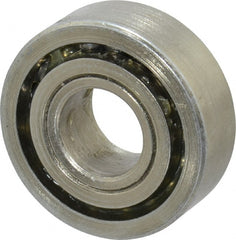 Value Collection - 3/8" Bore Diam, 15/16" OD, Open Unground Full Complement Radial Ball Bearing - 5/16" Wide, 1 Row, Round Bore, 371 Lb Dynamic Capacity - Exact Tooling