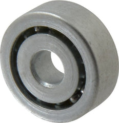 Value Collection - 5/16" Bore Diam, 1-1/16" OD, Open Unground Full Complement Radial Ball Bearing - 3/8" Wide, 1 Row, Round Bore, 484 Lb Dynamic Capacity - Exact Tooling