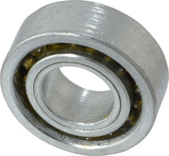 Value Collection - 1/2" Bore Diam, 1-1/8" OD, Open Unground Full Complement Radial Ball Bearing - 3/8" Wide, 1 Row, Round Bore, 533 Lb Dynamic Capacity - Exact Tooling