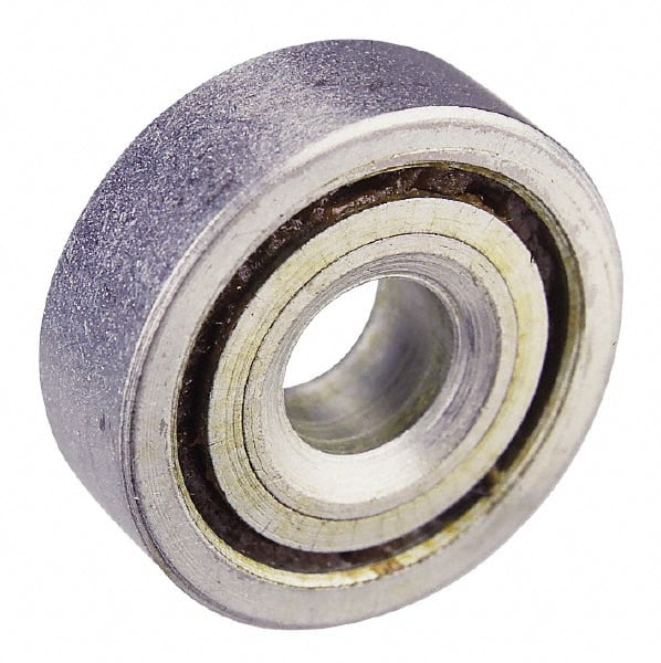 Value Collection - 1/2" Bore Diam, 1-9/32" OD, Open Unground Full Complement Radial Ball Bearing - 5/16" Wide, 1 Row, Round Bore, 533 Lb Dynamic Capacity - Exact Tooling