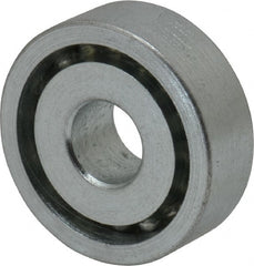 Value Collection - 3/8" Bore Diam, 1-1/8" OD, Open Unground Full Complement Radial Ball Bearing - 3/8" Wide, 1 Row, Round Bore, 533 Lb Dynamic Capacity - Exact Tooling