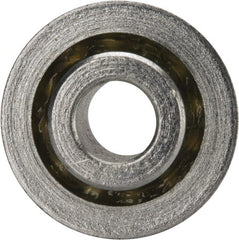 Value Collection - 1/4" Bore Diam, 11/16" OD, Open Unground Full Complement Radial Ball Bearing - With Flange, 1 Row, Round Bore, 287 Lb Dynamic Capacity - Exact Tooling