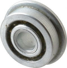 Value Collection - 1/4" Bore Diam, 3/4" OD, Open Unground Full Complement Radial Ball Bearing - With Flange, 1 Row, Round Bore, 287 Lb Dynamic Capacity - Exact Tooling