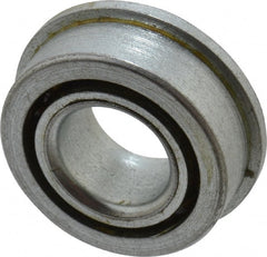 Value Collection - 7/16" Bore Diam, 29/32" OD, Open Unground Full Complement Radial Ball Bearing - With Flange, 1 Row, Round Bore, 356 Lb Dynamic Capacity - Exact Tooling