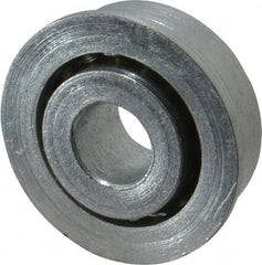 Value Collection - 3/8" Bore Diam, 1-1/16" OD, Open Unground Full Complement Radial Ball Bearing - With Flange, 1 Row, Round Bore, 509 Lb Dynamic Capacity - Exact Tooling