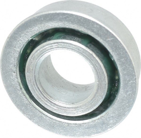 Value Collection - 1/2" Bore Diam, 1-1/8" OD, Open Unground Full Complement Radial Ball Bearing - With Flange, 1 Row, Round Bore, 533 Lb Dynamic Capacity - Exact Tooling