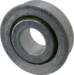 Value Collection - 1/2" Bore Diam, 1-1/4" OD, Open Unground Full Complement Radial Ball Bearing - With Flange, 1 Row, Round Bore, 707 Lb Dynamic Capacity - Exact Tooling