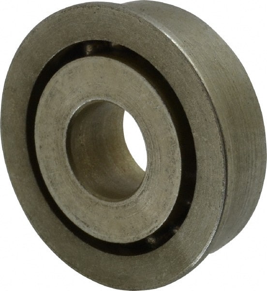 Value Collection - 1/2" Bore Diam, 1-3/8" OD, Open Unground Full Complement Radial Ball Bearing - With Flange, 1 Row, Round Bore, 769 Lb Dynamic Capacity - Exact Tooling