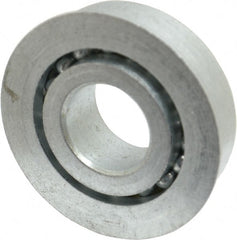 Value Collection - 5/8" Bore Diam, 1-1/2" OD, Open Unground Full Complement Radial Ball Bearing - With Flange, 1 Row, Round Bore, 769 Lb Dynamic Capacity - Exact Tooling
