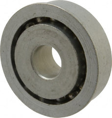 Value Collection - 1/2" Bore Diam, 1-5/8" OD, Open Unground Full Complement Radial Ball Bearing - With Flange, 1 Row, Round Bore, 1,187 Lb Dynamic Capacity - Exact Tooling