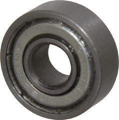 Value Collection - 1/4" Bore Diam, 11/16" OD, Double Shield Unground Retainer Type Radial Ball Bearing - 1/4" Wide, 1 Row, Round Bore, 300 Lb Dynamic Capacity - Exact Tooling