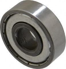 Value Collection - 1/2" Bore Diam, 1-3/8" OD, Double Shield Unground Retainer Type Radial Ball Bearing - 7/16" Wide, 1 Row, Round Bore, 915 Lb Dynamic Capacity - Exact Tooling