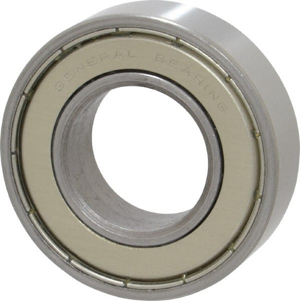 Value Collection - 1" Bore Diam, 2" OD, Double Shield Unground Retainer Type Radial Ball Bearing - 9/16" Wide, 1 Row, Round Bore, 1,749 Lb Dynamic Capacity - Exact Tooling