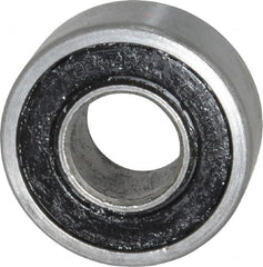 Value Collection - 3/8" Bore Diam, 7/8" OD, Double Seal Unground Retainer Type Radial Ball Bearing - 11/32" Wide, 1 Row, Round Bore, 450 Lb Dynamic Capacity - Exact Tooling