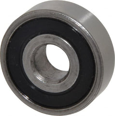 Value Collection - 3/8" Bore Diam, 1-1/8" OD, Double Seal Unground Retainer Type Radial Ball Bearing - 3/8" Wide, 1 Row, Round Bore, 691 Lb Dynamic Capacity - Exact Tooling