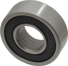 Value Collection - 1/2" Bore Diam, 1-1/8" OD, Double Seal Unground Retainer Type Radial Ball Bearing - 3/8" Wide, 1 Row, Round Bore, 691 Lb Dynamic Capacity - Exact Tooling